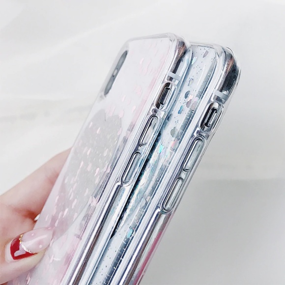 NEW iPhone X/XS/7+/8 Glitter Heart Case - Picture 3 of 4